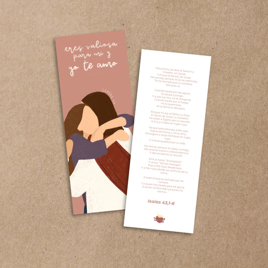 Bookmark de Oración "Eres Valiosa Para Mi" - 10 piezas
