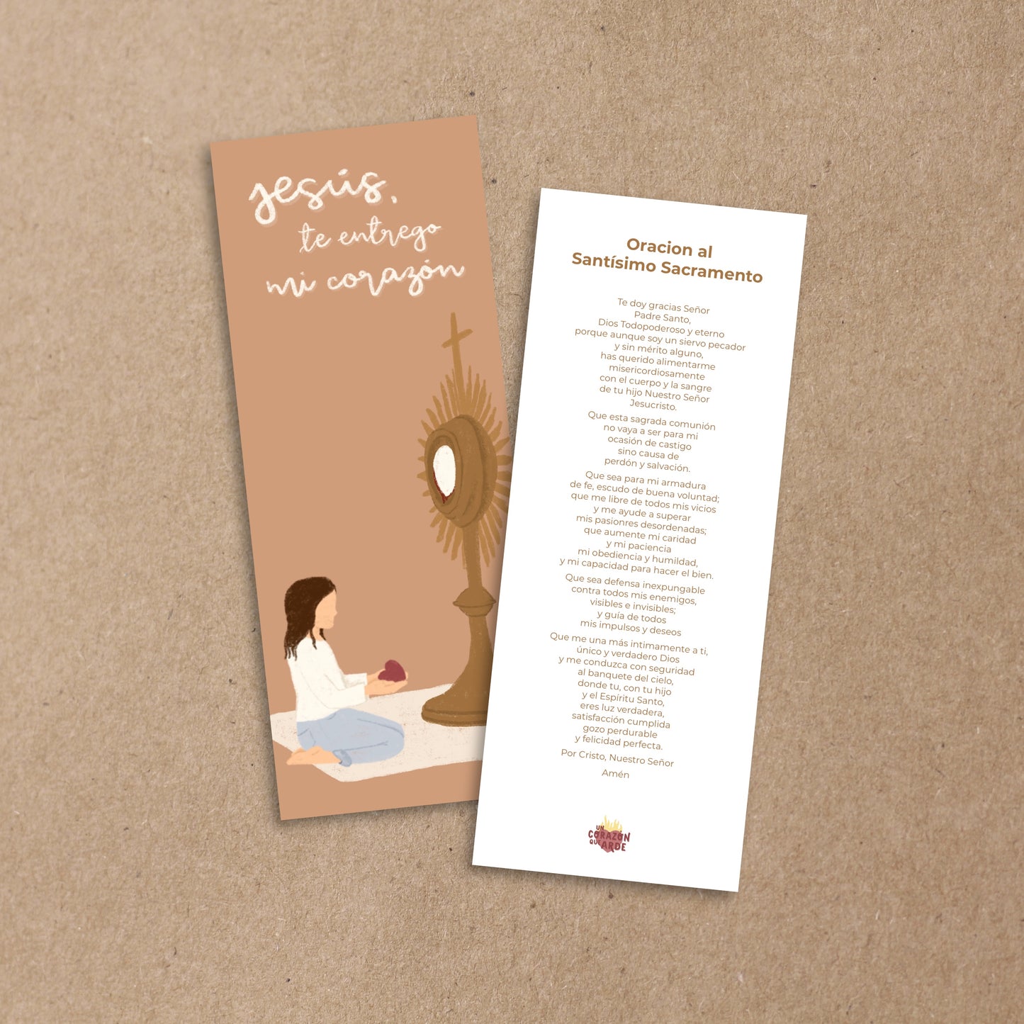 Bookmark de Oración "Te Entrego mi Corazón" - 10 piezas