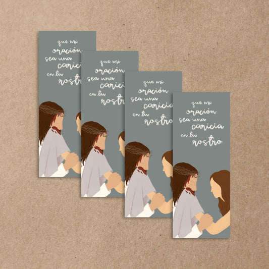 Bookmark de Oración "Caricia en Tu Rostro" - 10 piezas