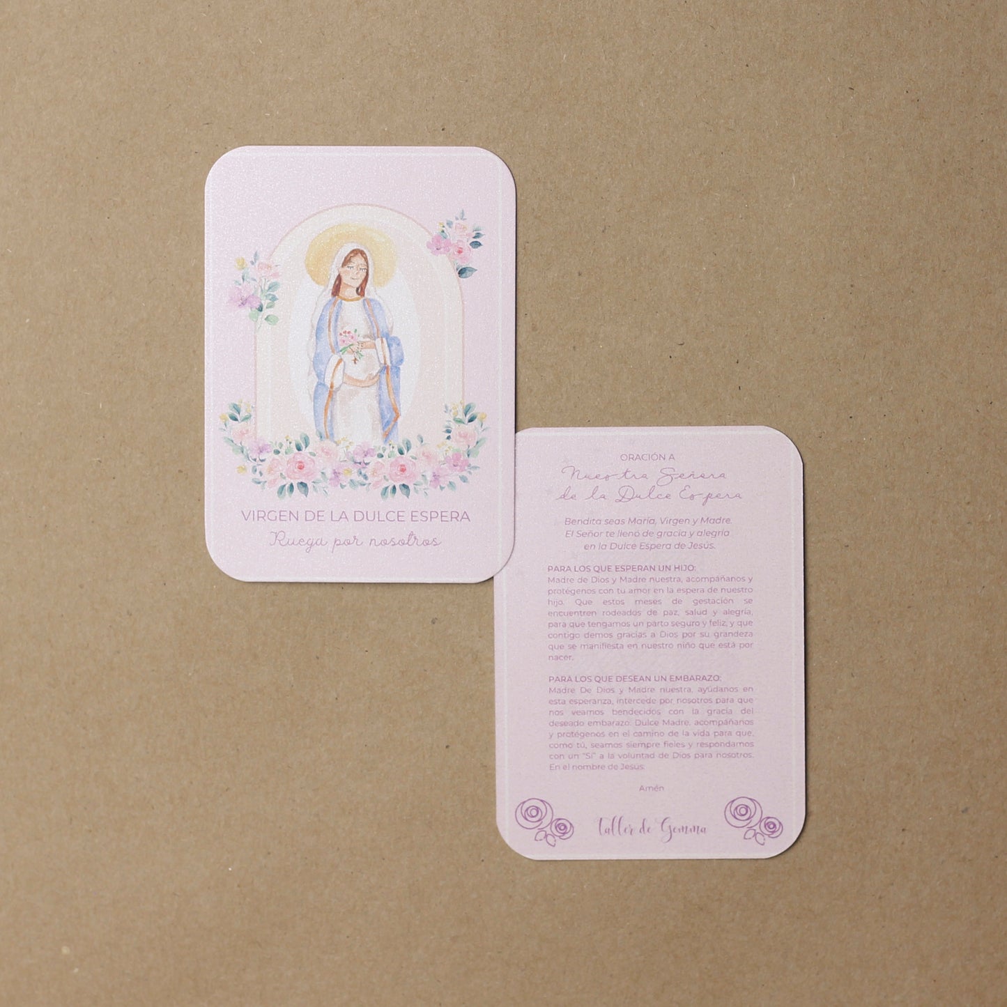 Tarjeta de Oración "Virgen de la Dulce Espera" (Pack de 4)