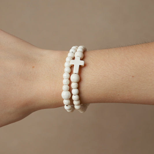 Rosario Pulsera Blanco