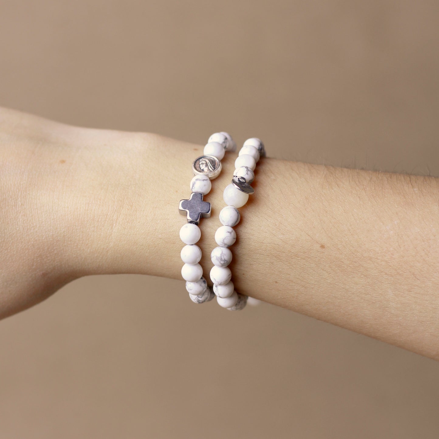 Gospa Rosario Pulsera Blanco